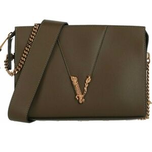 Versace  Leather Shoulder Bag Green